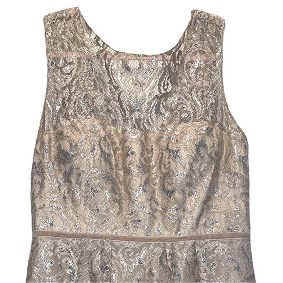 Jenny Yoo Harlow Sandstone Metallic Cocktail Dress size 14 - Picture 5 of 12